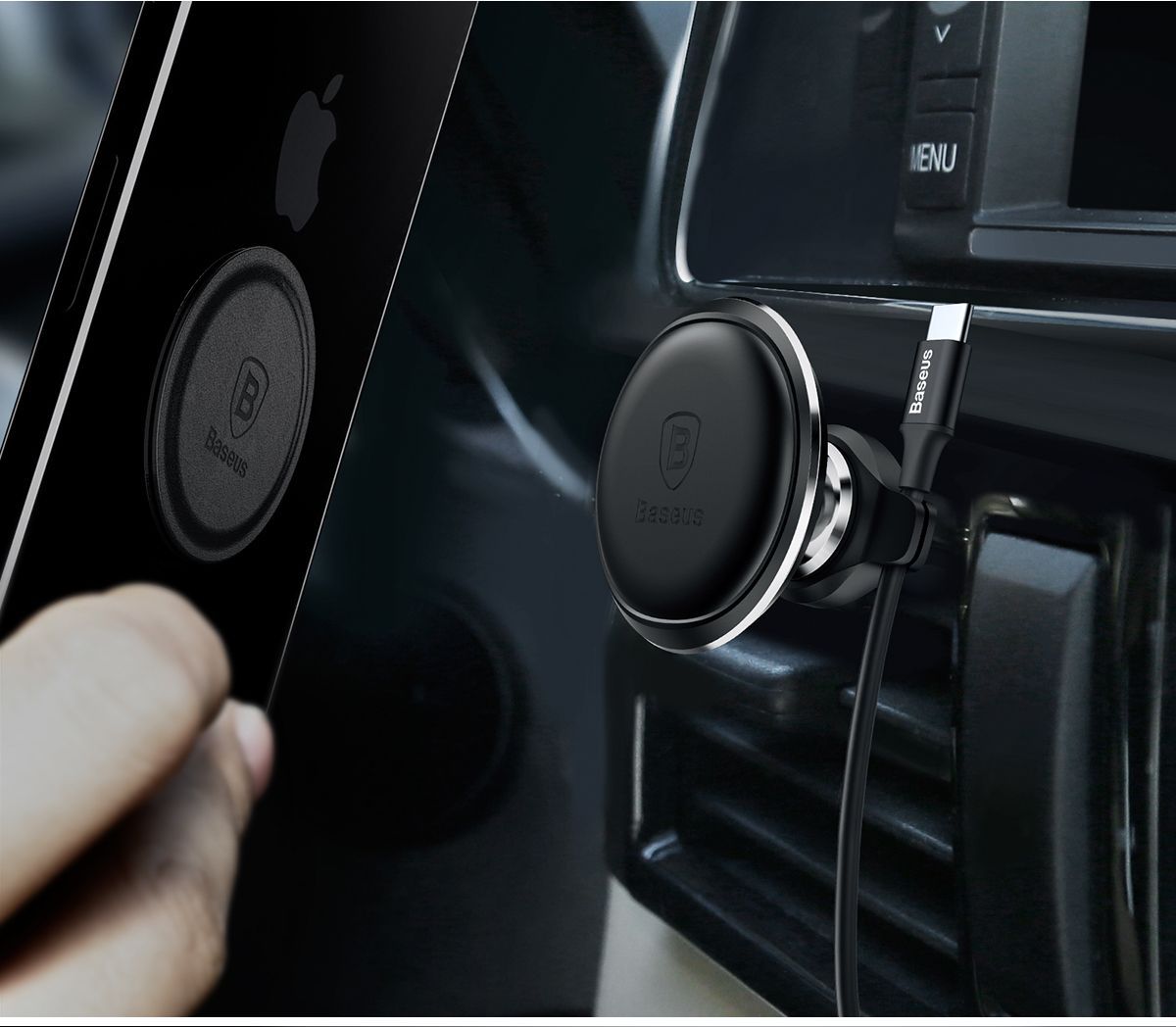 SUGX-A0S Магнитный автомобильный держатель для телефона Baseus Magnetic Air Vent Car Mount Holder от prem.by 